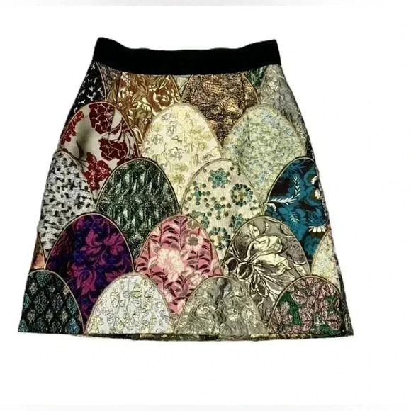 DOLCE & GABBANA JACQUARD PATCHWORK A-LINE MINI SKIRT 38 XS 2 0 MULTICOLOR $1490 - Picture 8 of 16